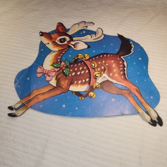 Vintage Christmas Die-Cut Decorations & Red Sled Centerpiece - Picture 13 of 15